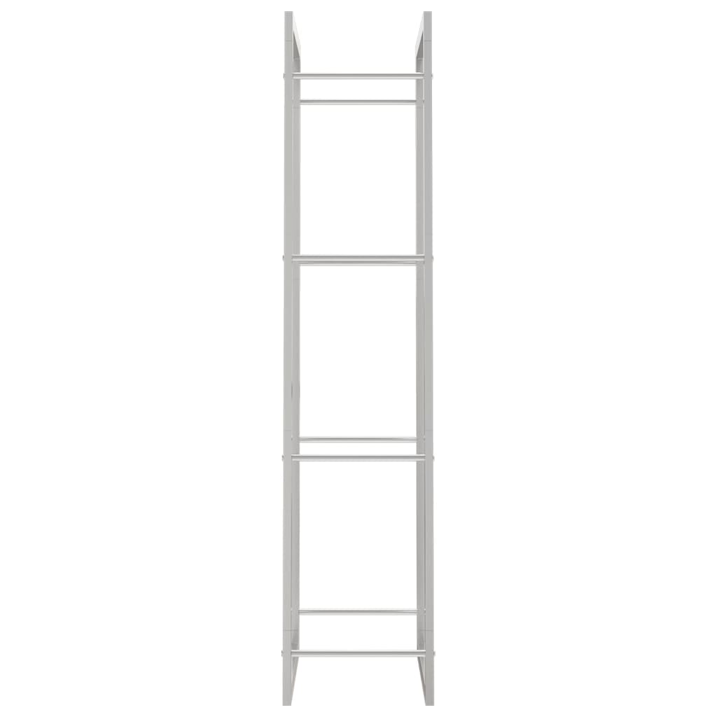 Portalegna 50x28x132 cm in Acciaio Inossidabile - homemem39