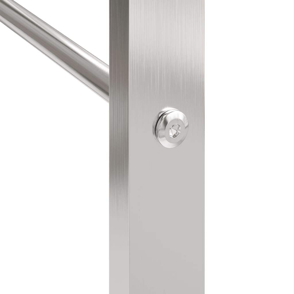 Portalegna 50x28x132 cm in Acciaio Inossidabile - homemem39