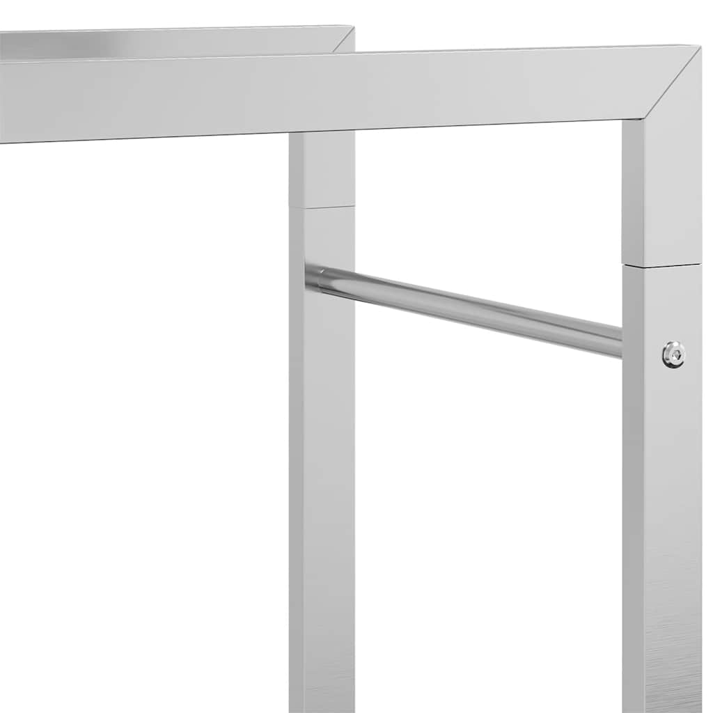 Portalegna 50x28x132 cm in Acciaio Inossidabile