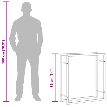 Wood holder 80x28x86 cm in Stainless Steel