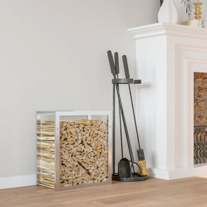 Portalegna 80x28x86 cm in Acciaio Inossidabile - homemem39