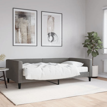 Divano Letto con Materasso Grigio Scuro 100x200 cm in Tessuto - homemem39