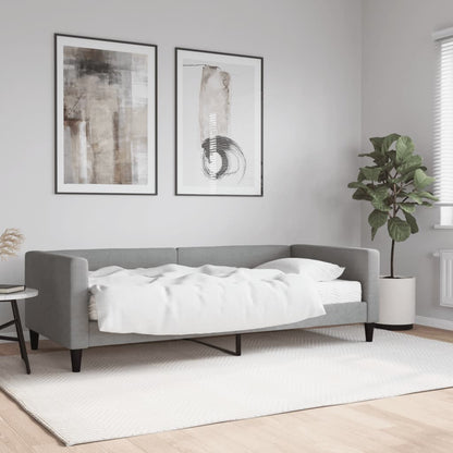 Divano Letto con Materasso Grigio Chiaro 90x190 cm in Tessuto - homemem39