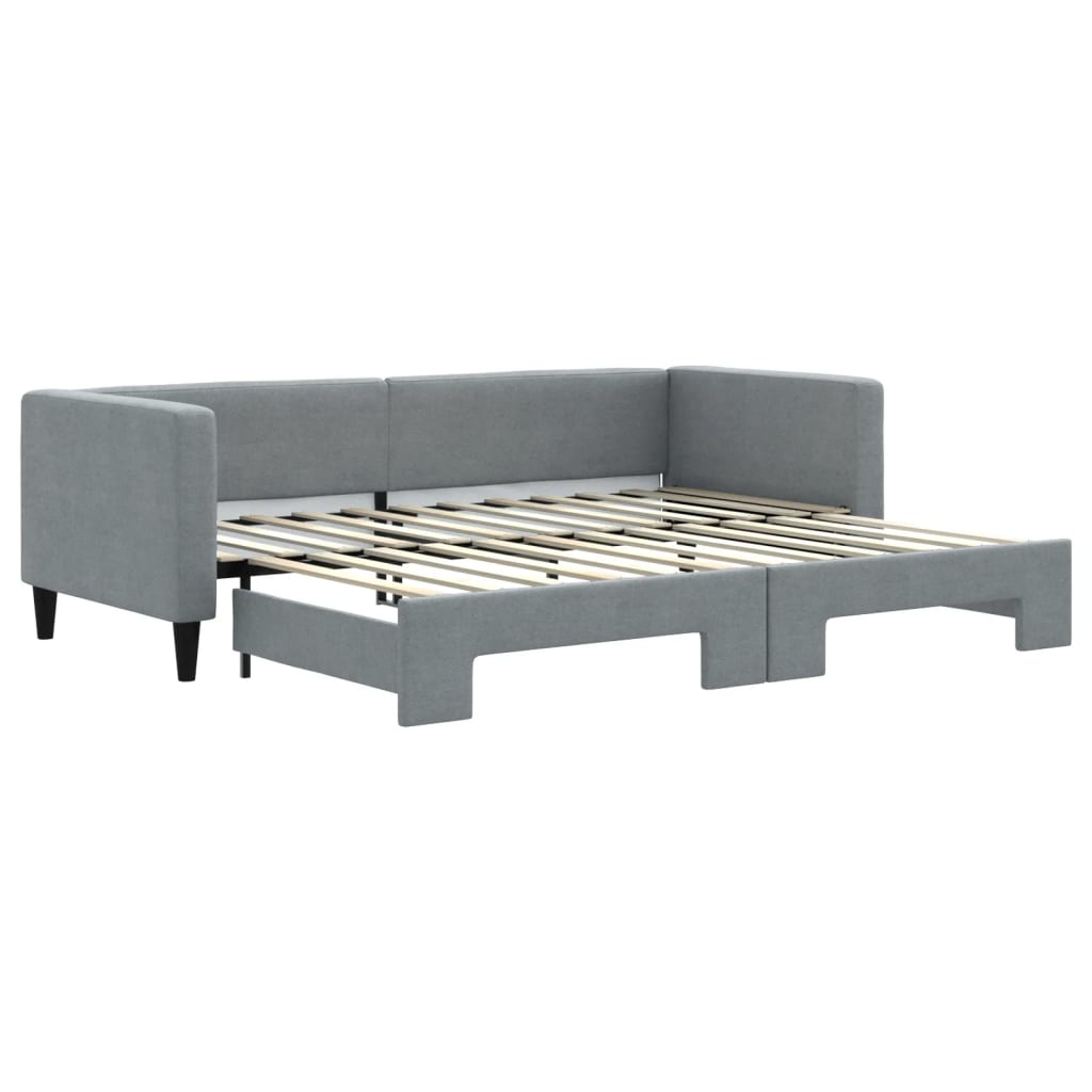 Divano Letto con Letto Estraibile Grigio Chiaro 80x200 Tessuto - homemem39