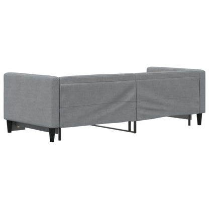 Divano Letto con Letto Estraibile Grigio Chiaro 80x200 Tessuto