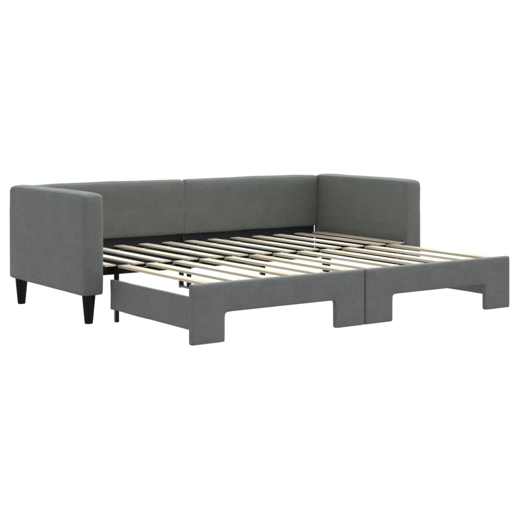 Divano Letto con Letto Estraibile Grigio Scuro 80x200 Tessuto - homemem39