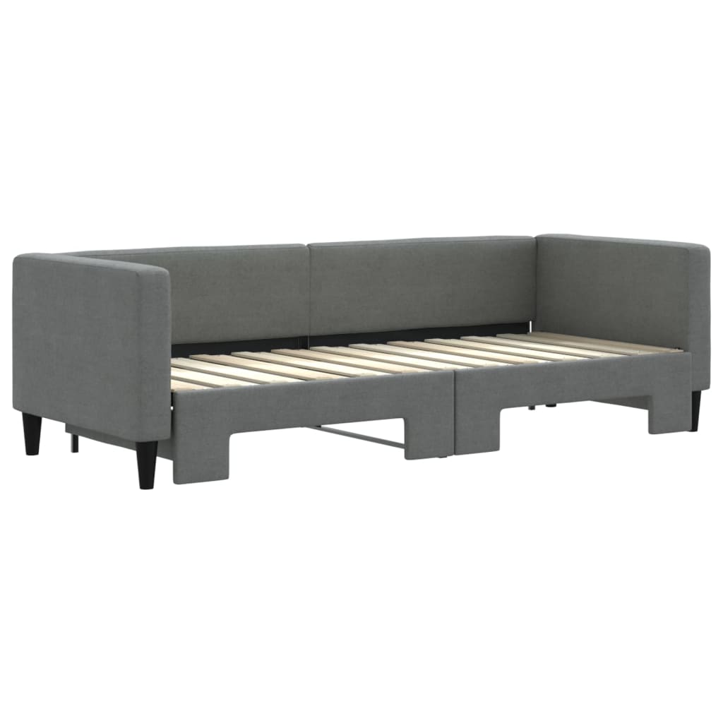 Divano Letto con Letto Estraibile Grigio Scuro 80x200 Tessuto - homemem39