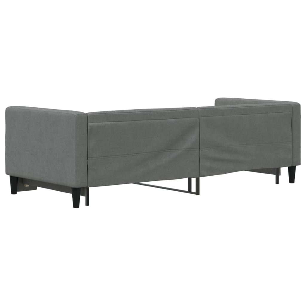 Divano Letto con Letto Estraibile Grigio Scuro 80x200 Tessuto
