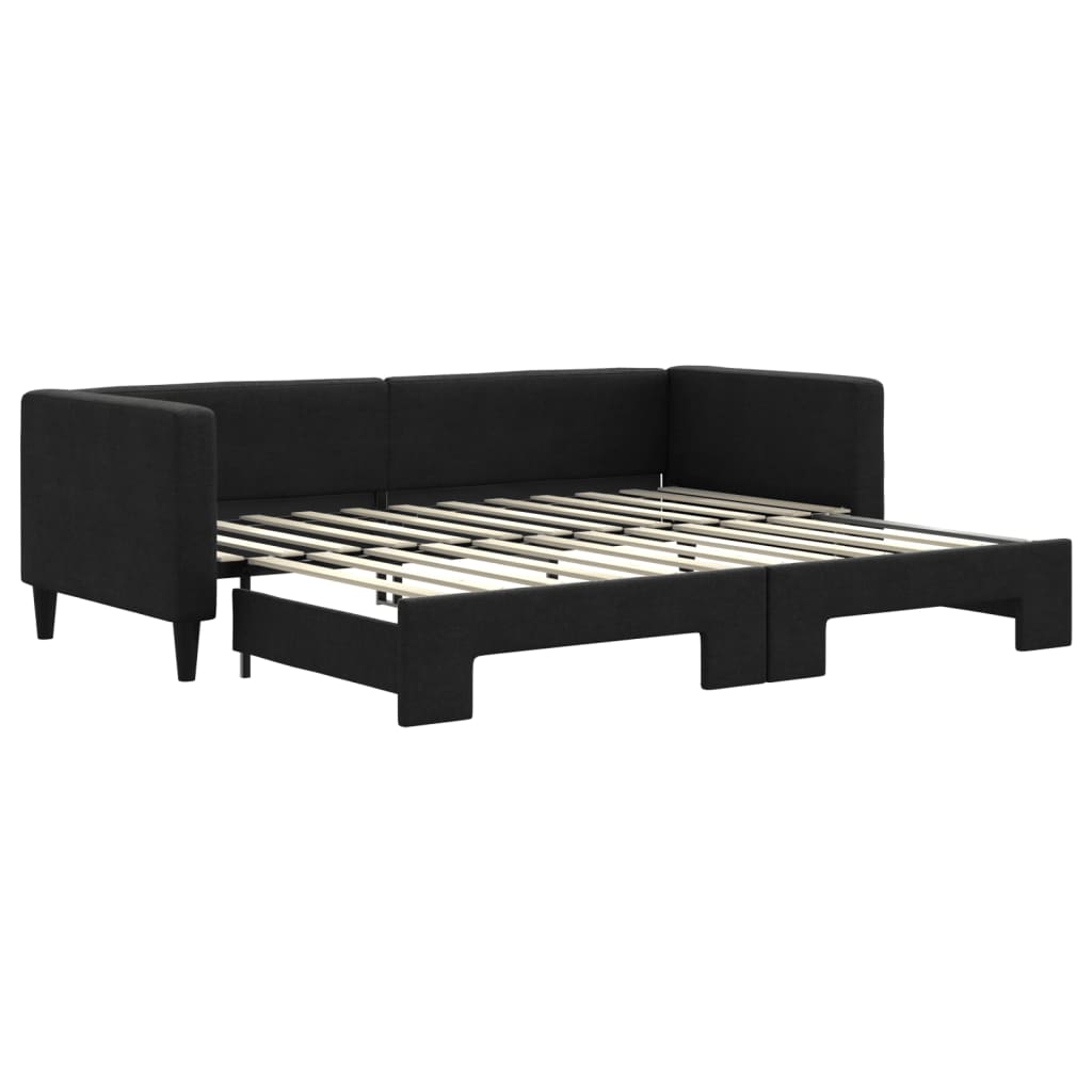 Divano Letto con Letto Estraibile Nero 80x200 Tessuto - homemem39