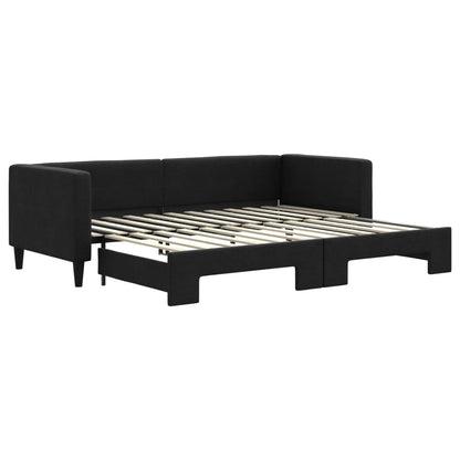 Divano Letto con Letto Estraibile Nero 80x200 Tessuto - homemem39