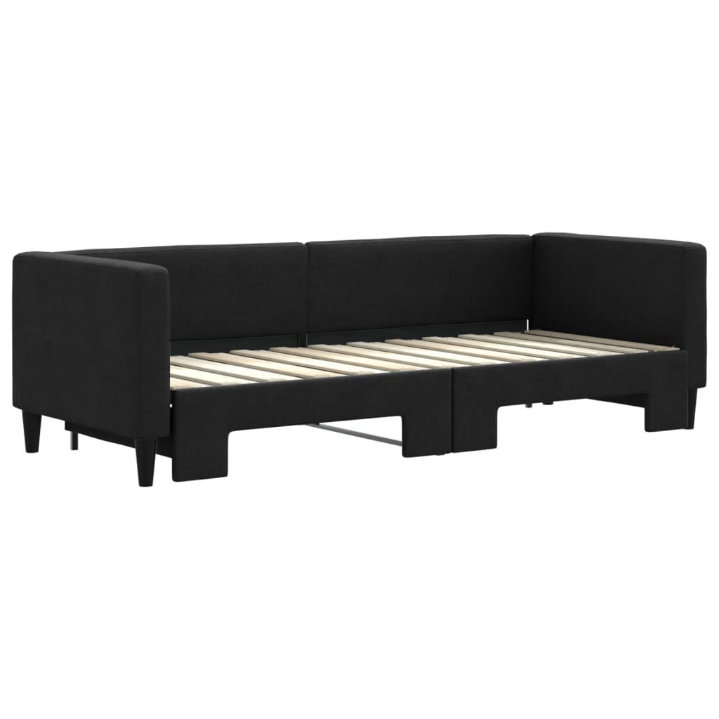 Divano Letto con Letto Estraibile Nero 80x200 Tessuto - homemem39