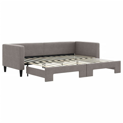 Divano Letto con Letto Estraibile Tortora 80x200 cm Tessuto - homemem39
