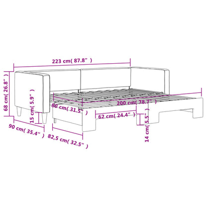 Divano Letto con Letto Estraibile Tortora 80x200 cm Tessuto