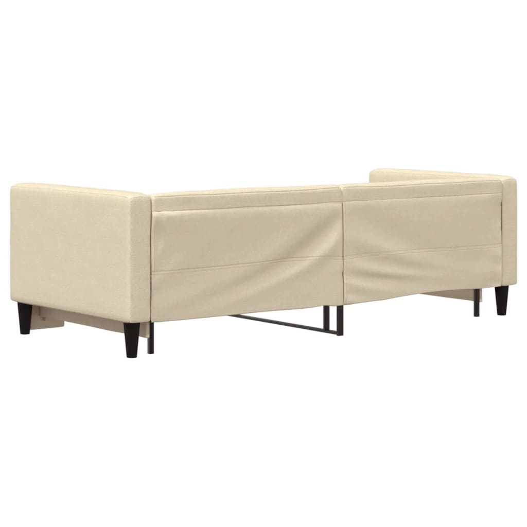 Divano Letto con Letto Estraibile Crema 80x200 cm Tessuto - homemem39