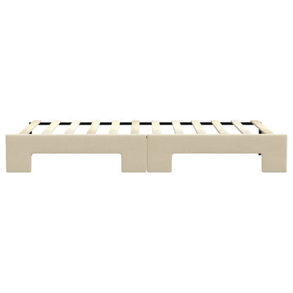 Divano Letto con Letto Estraibile Crema 80x200 cm Tessuto
