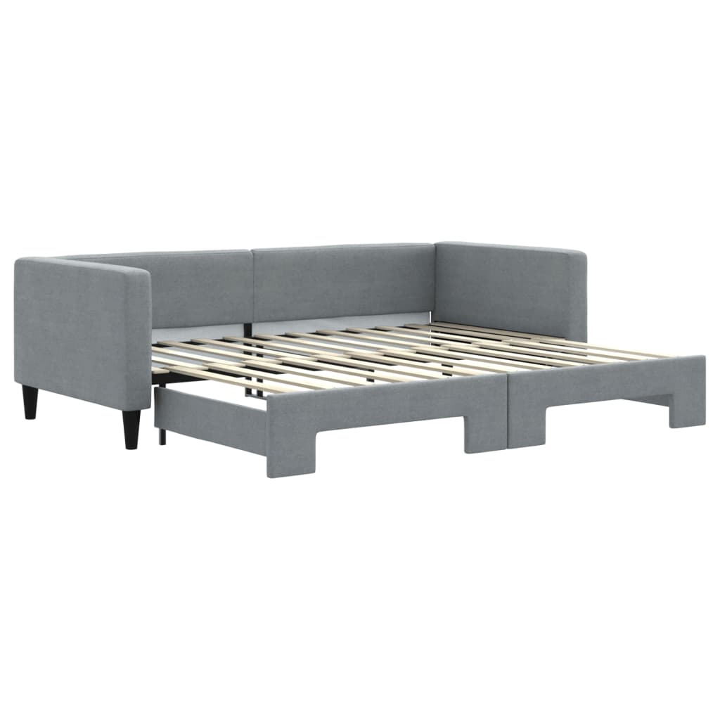 Divano Letto con Letto Estraibile Grigio Chiaro 90x200 Tessuto | homemem39