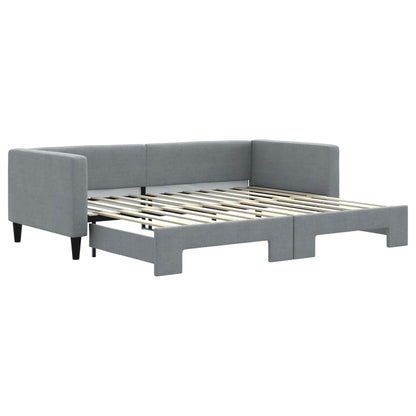 Divano Letto con Letto Estraibile Grigio Chiaro 90x200 Tessuto | homemem39
