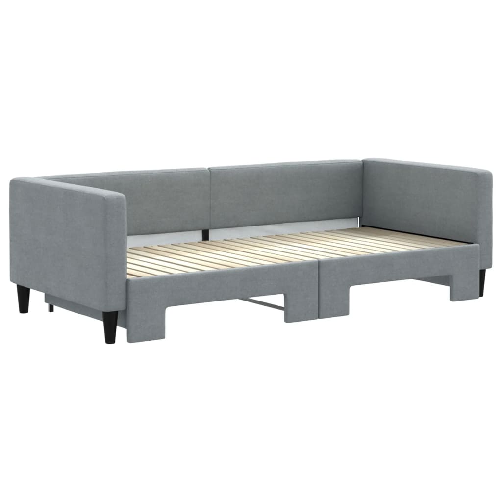 Divano Letto con Letto Estraibile Grigio Chiaro 90x200 Tessuto | homemem39