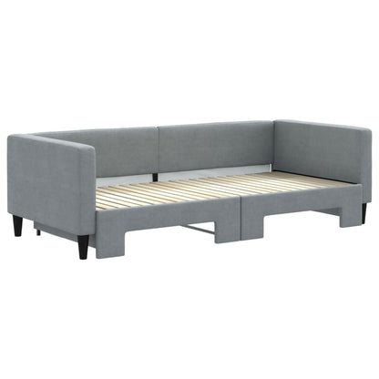 Divano Letto con Letto Estraibile Grigio Chiaro 90x200 Tessuto