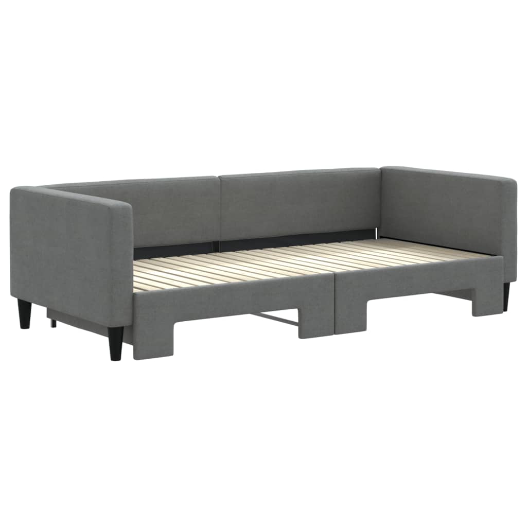 Divano Letto con Letto Estraibile Grigio Scuro 90x200cm Tessuto | homemem39