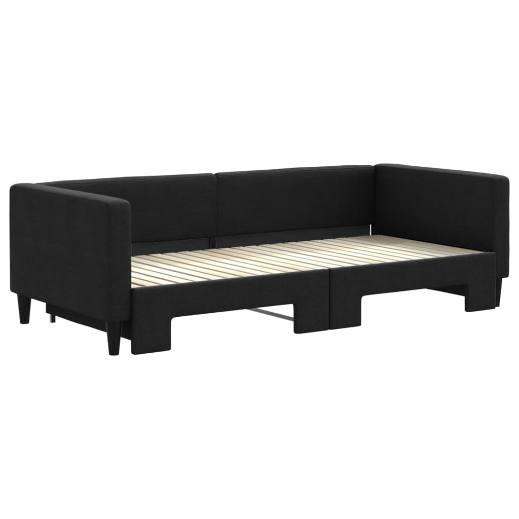 Divano Letto con Letto Estraibile Nero 90x200 cm in Tessuto - homemem39