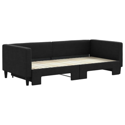 Divano Letto con Letto Estraibile Nero 90x200 cm in Tessuto - homemem39