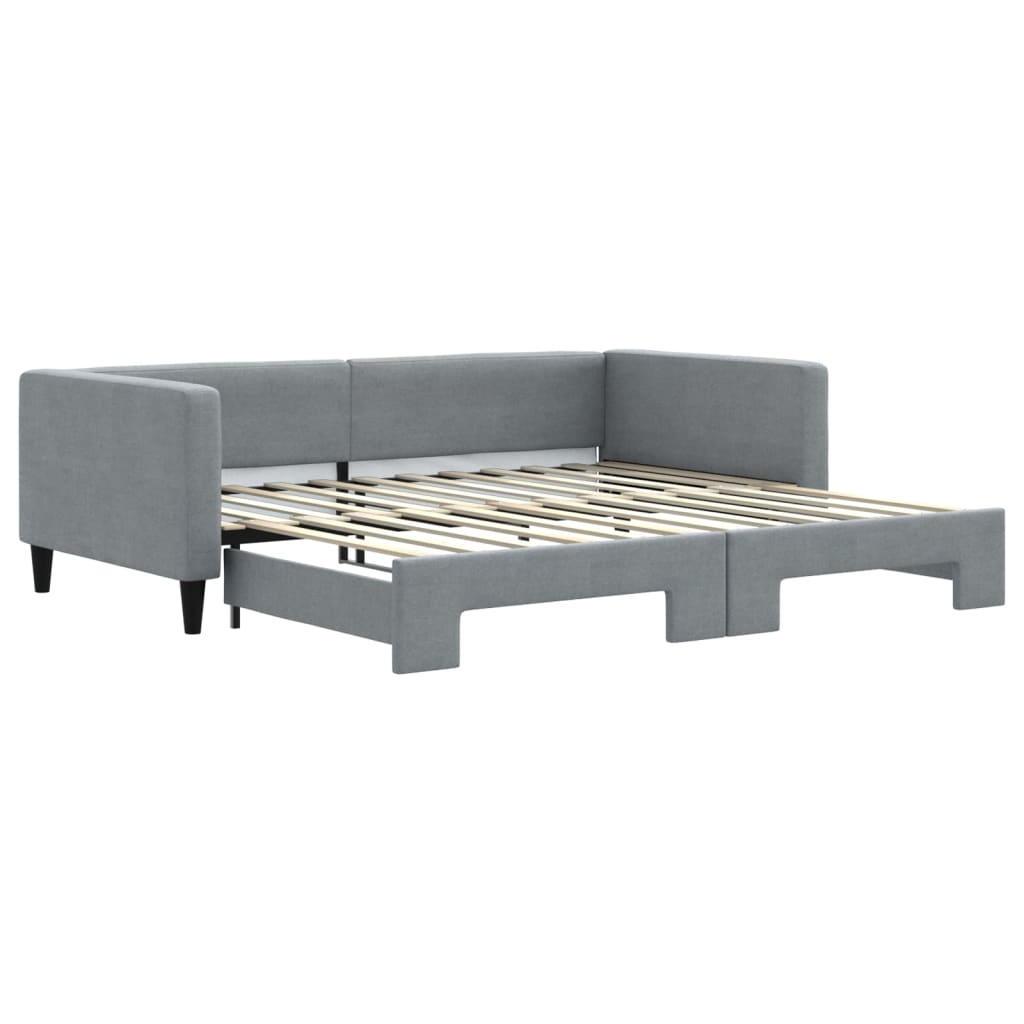 Divano Letto con Letto Estraibile Grigio Chiaro 100x200 Tessuto