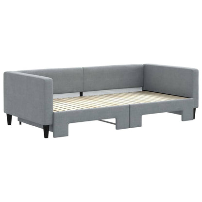 Divano Letto con Letto Estraibile Grigio Chiaro 100x200 Tessuto