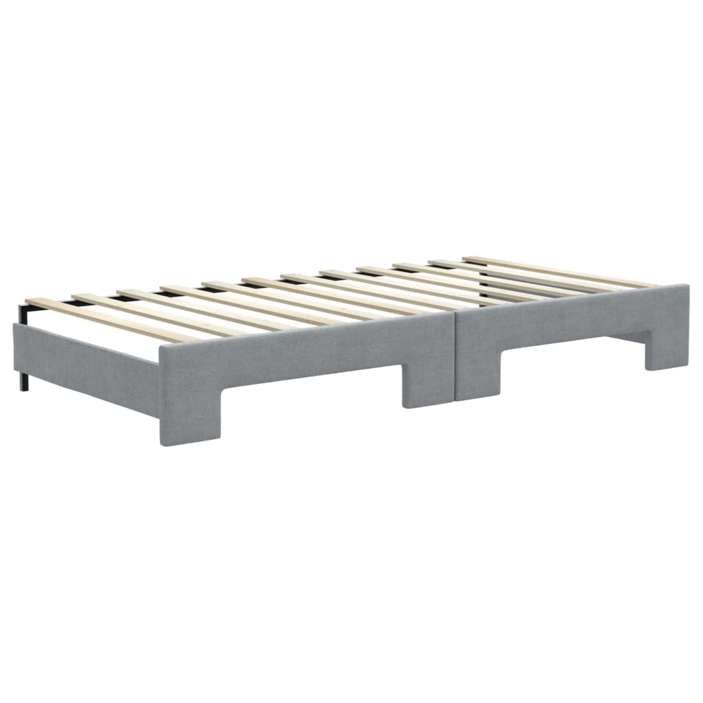Divano Letto con Letto Estraibile Grigio Chiaro 100x200 Tessuto - homemem39