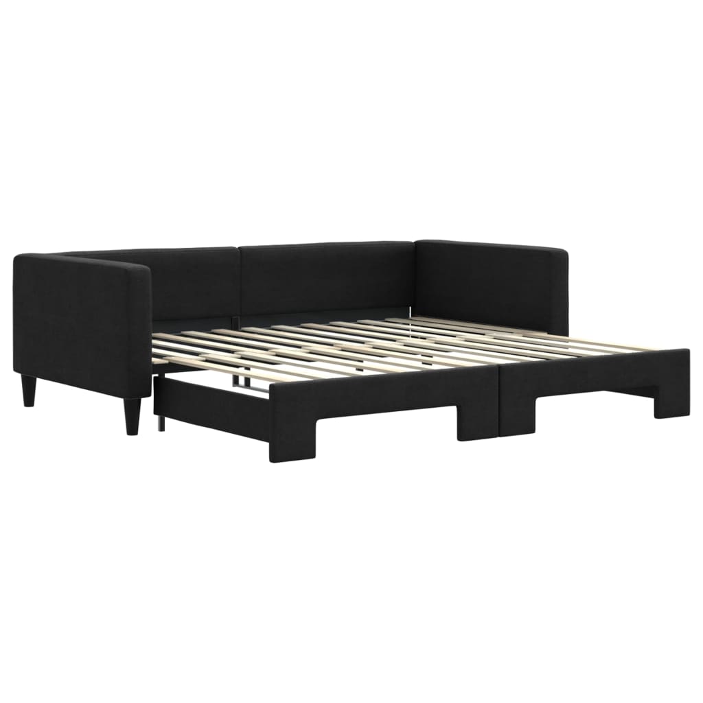 Divano Letto con Letto Estraibile Nero 100x200 cm in Tessuto - homemem39