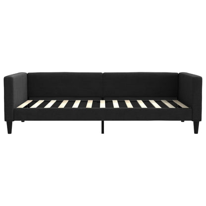Divano Letto con Letto Estraibile Nero 100x200 cm in Tessuto