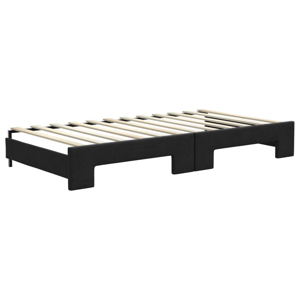Divano Letto con Letto Estraibile Nero 100x200 cm in Tessuto