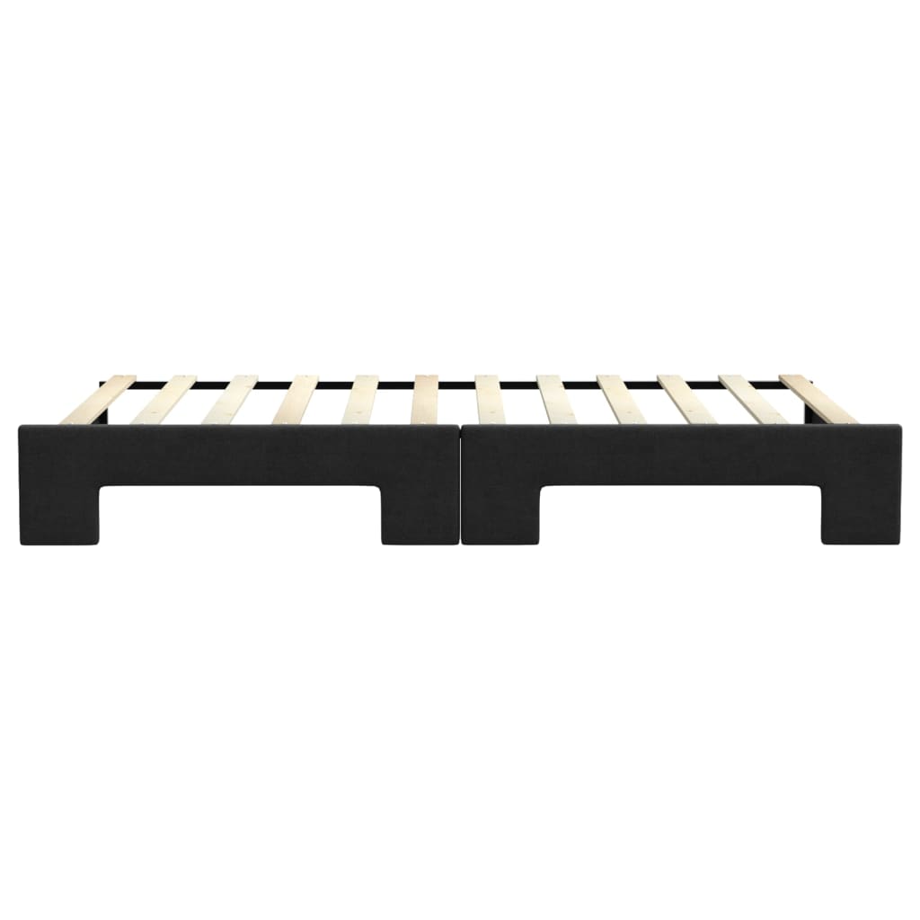 Divano Letto con Letto Estraibile Nero 100x200 cm in Tessuto