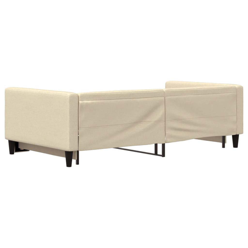 Divano Letto con Letto Estraibile Crema 100x200 cm in Tessuto - homemem39