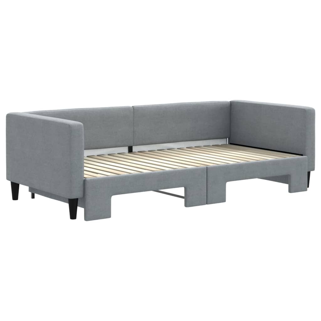 Divano Letto con Letto Estraibile Grigio Chiaro 90x190 Tessuto - homemem39