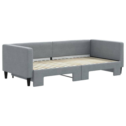 Divano Letto con Letto Estraibile Grigio Chiaro 90x190 Tessuto