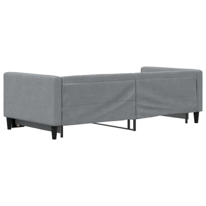 Divano Letto con Letto Estraibile Grigio Chiaro 90x190 Tessuto - homemem39