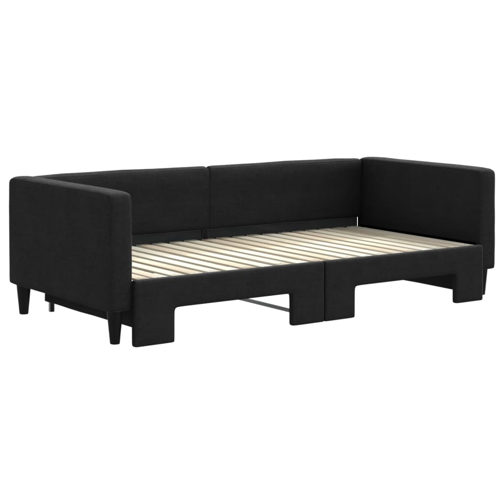 Divano Letto con Letto Estraibile Nero 90x190 cm in Tessuto | homemem39