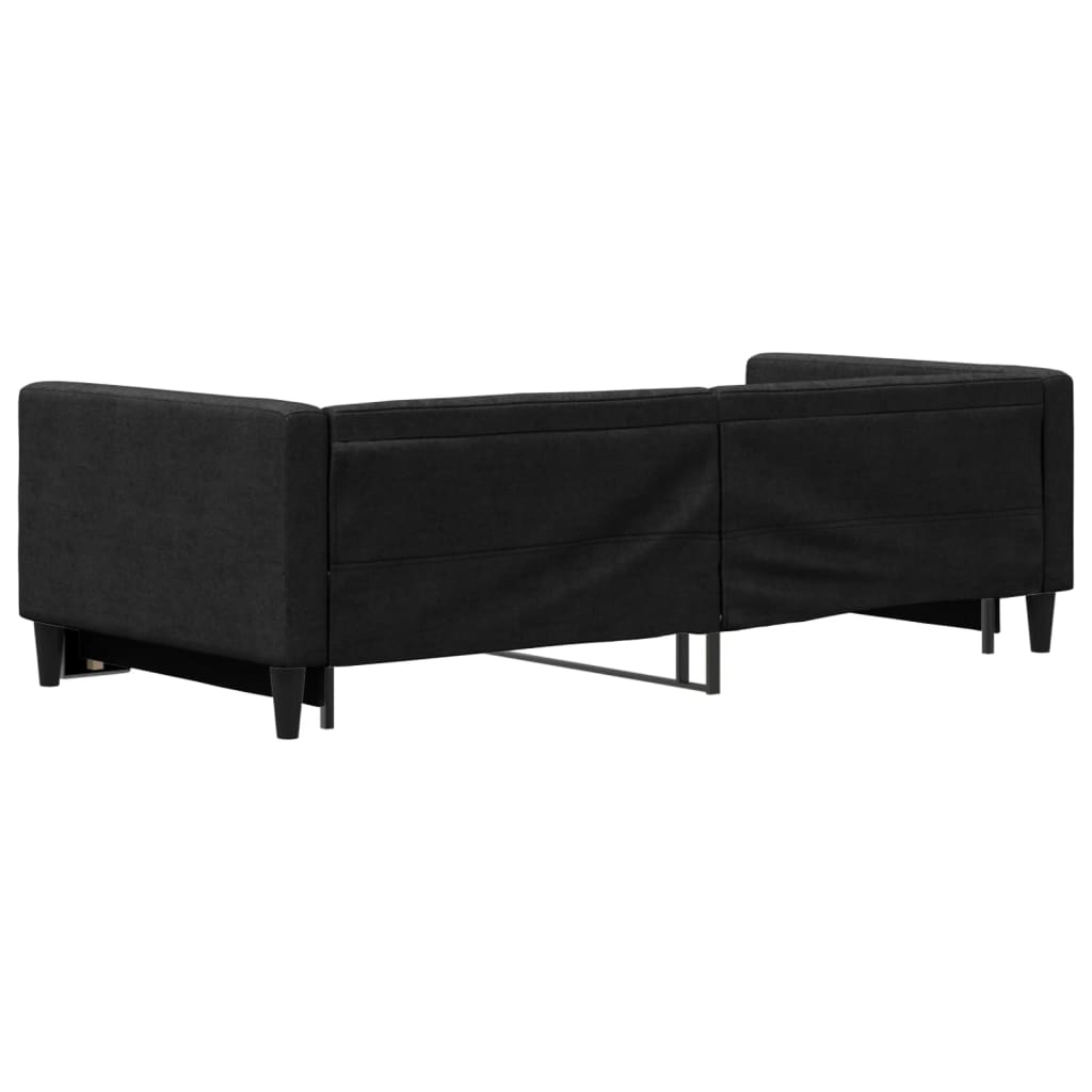 Divano Letto con Letto Estraibile Nero 90x190 cm in Tessuto