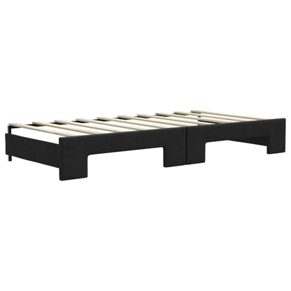 Divano Letto con Letto Estraibile Nero 90x190 cm in Tessuto | homemem39