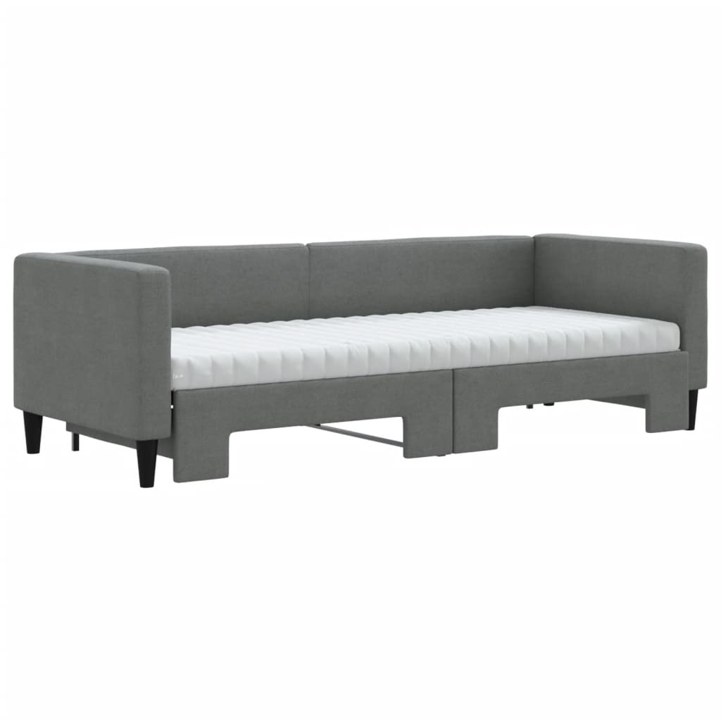 Divano Letto Estraibile Materassi Grigio Scuro 80x200 Tessuto - homemem39