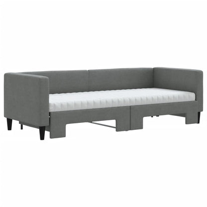 Divano Letto Estraibile Materassi Grigio Scuro 80x200 Tessuto - homemem39