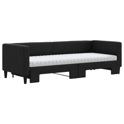 Divano Letto Estraibile con Materassi Nero 80x200 cm Tessuto - homemem39