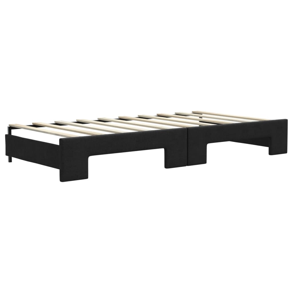 Divano Letto Estraibile con Materassi Nero 90x190 cm in Tessuto | homemem39
