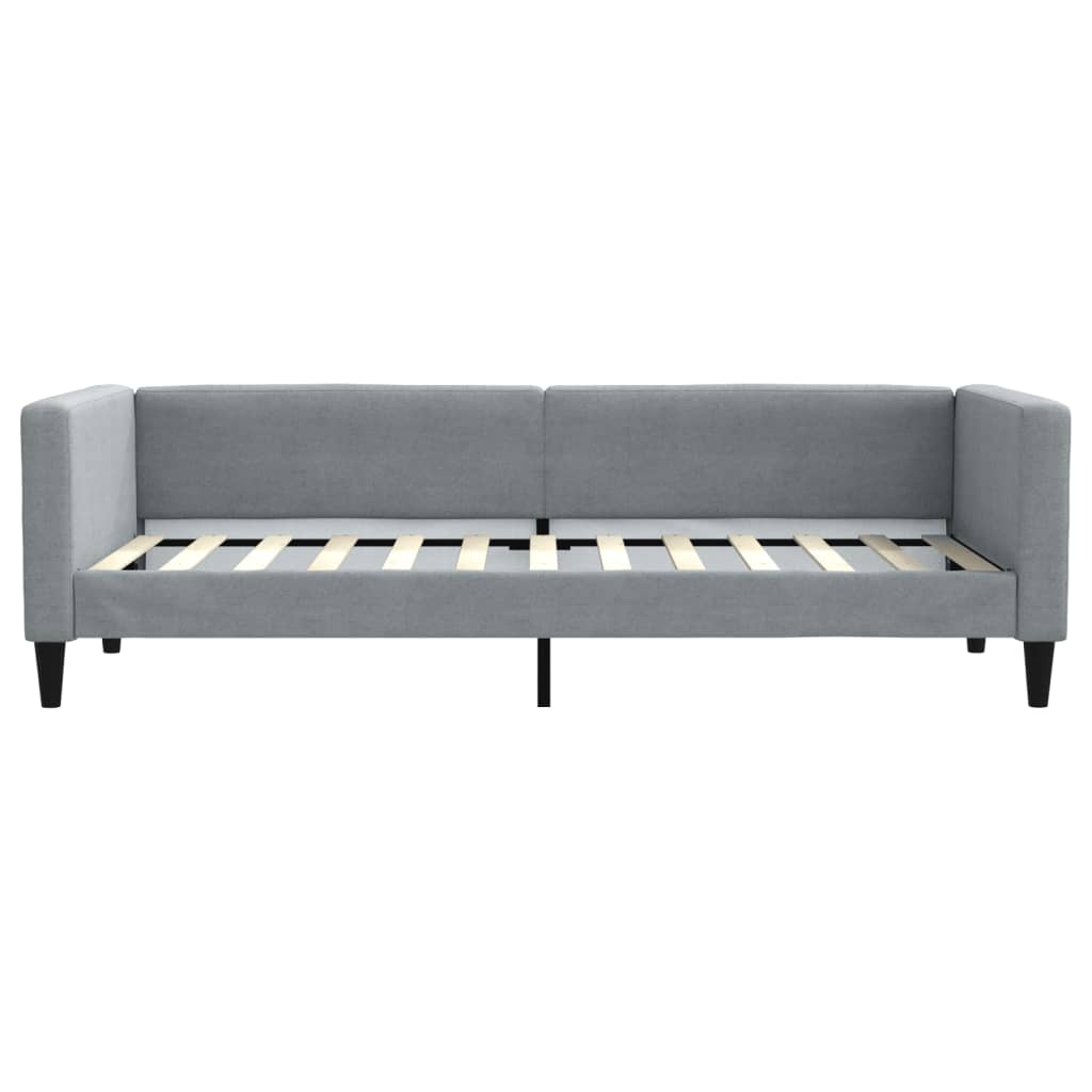 Divano Letto Estraibile Cassetti Grigio Chiaro 80x200cm Tessuto