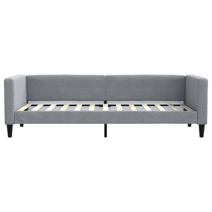 Divano Letto Estraibile Cassetti Grigio Chiaro 80x200cm Tessuto