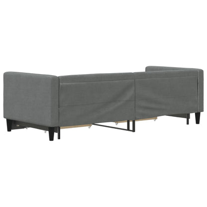 Divano Letto Estraibile Cassetti Grigio Scuro 80x200cm Tessuto - homemem39