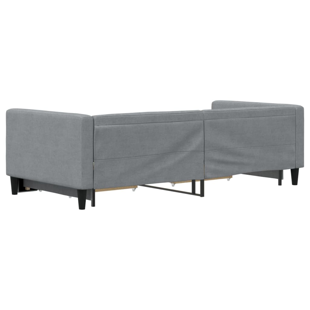 Divano Letto Estraibile Cassetti Grigio Chiaro 90x200cm Tessuto | homemem39