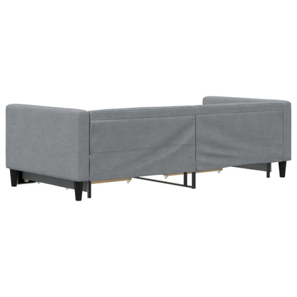 Divano Letto Estraibile Cassetti Grigio Chiaro 90x200cm Tessuto | homemem39