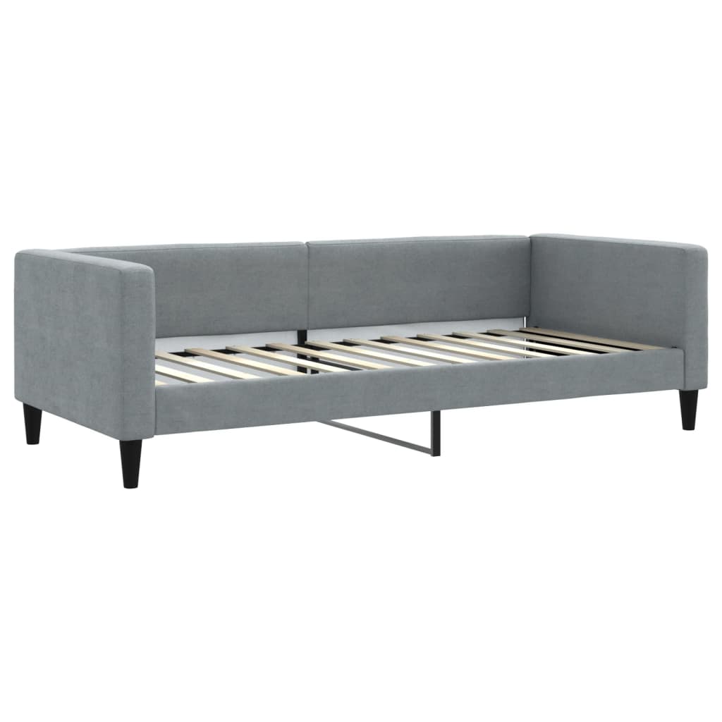 Divano Letto Estraibile Cassetti Grigio Chiaro 90x200cm Tessuto | homemem39